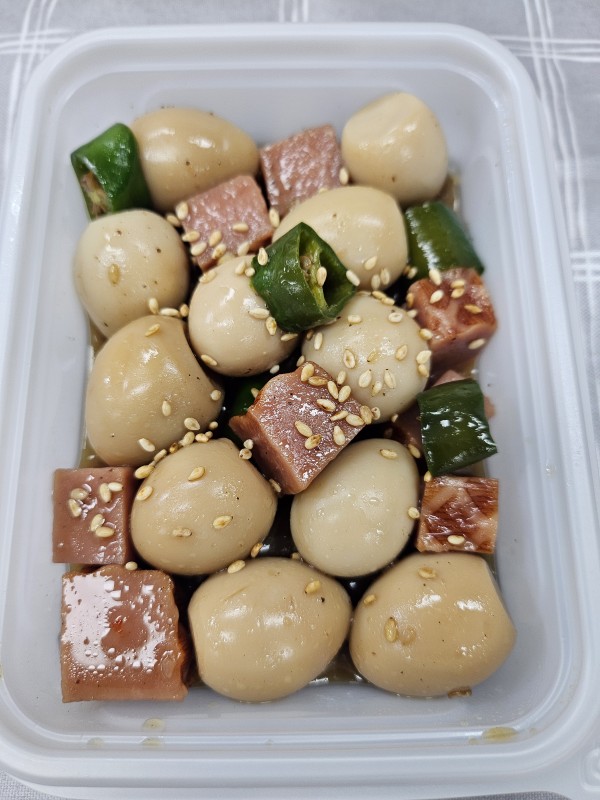 추가:메추리알햄조림